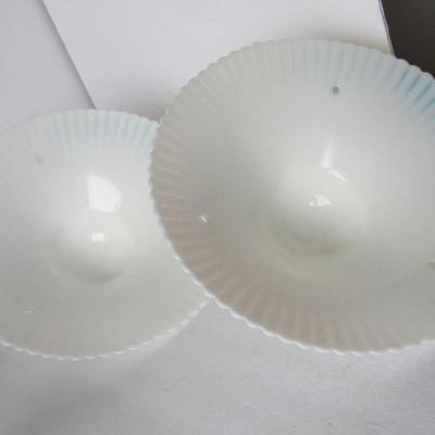 Pair of Depression Glass Monax Petal Pattern Light Shades