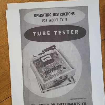 Model TV-11 working tube tester with manual and supplement