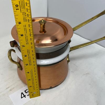 Brass & Copper double boiler