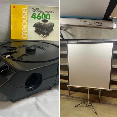 Kodak Carousel Projector 4600 & Da-Lite Screen (BS-MK)