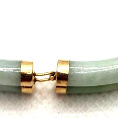 Double Fu Fuku Fortune Spring Jade & 14k Yellow Gold Bracelet