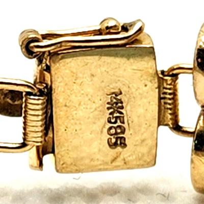 Double Fu Fuku Fortune Spring Jade & 14k Yellow Gold Bracelet