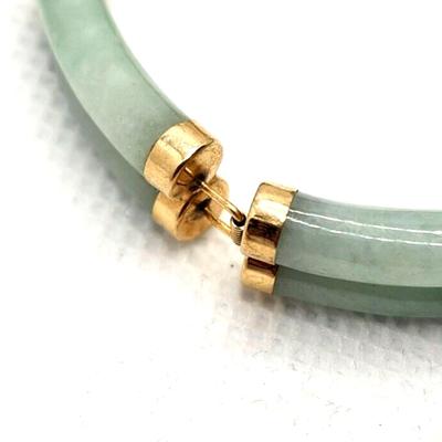 Double Fu Fuku Fortune Spring Jade & 14k Yellow Gold Bracelet