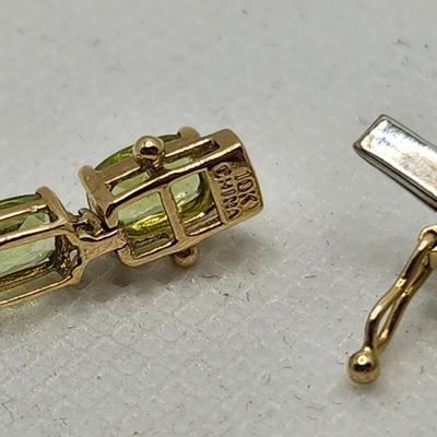 Gorgeous Oval Peridot & Diamond 10k Yellow Gold Tennis Bracelet