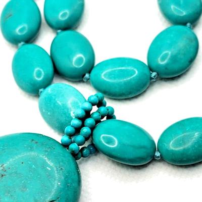 Lucas Lameth Double Stand Turquoise Sterling Silver Necklace & Pendant