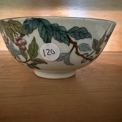 VTG Chinese Porcelain Bowl, Litchi-design, 8” W, Decorated In Hong Kong