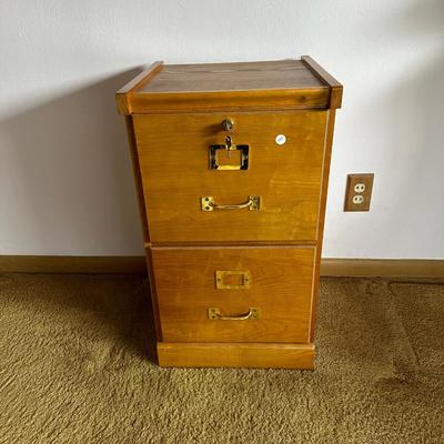 Vintage 2 Drawer Oak Filing Cabinet