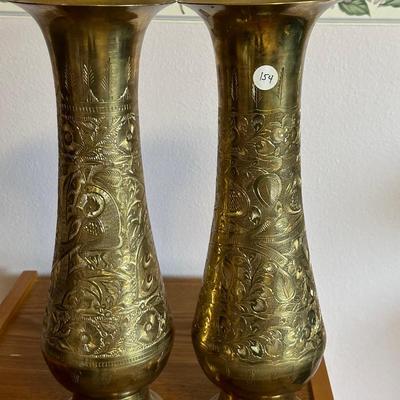 Etched Bysarna India Brass Flower Vase (Set of 2)