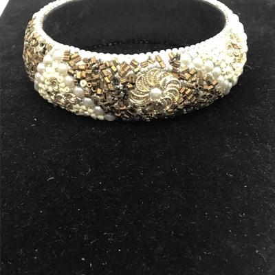 Beaded brass bracelet