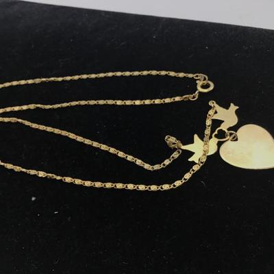 Love doves & Heart Gold Tone Necklace
