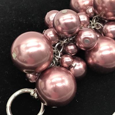 Vintage Ann Taylor Pearl Cha Cha Mauve Lavender Pink Bracelet 8”
