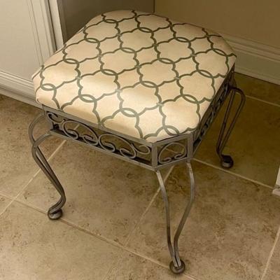 Contemporary metal vanity stool