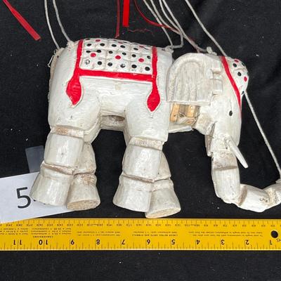 Wood elephant puppet