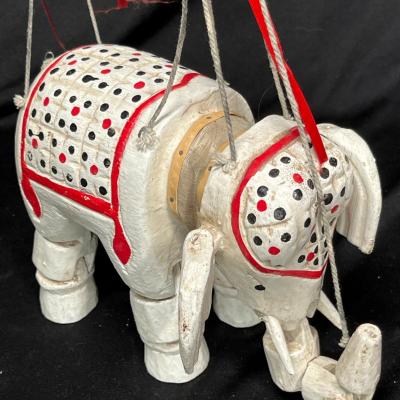 Wood elephant puppet