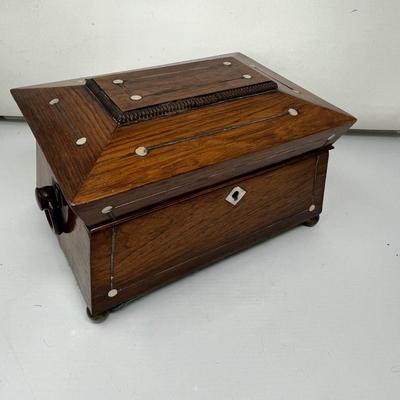 Antique wood jewelry box