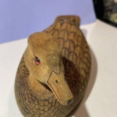 Vintage 1986 CHUCK BLATHERWICK Mini Duck Decoy 6.75" Wide with Amazing Detail Preowned from an Estate.