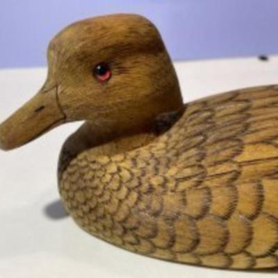 Vintage 1986 CHUCK BLATHERWICK Mini Duck Decoy 6.75" Wide with Amazing Detail Preowned from an Estate.