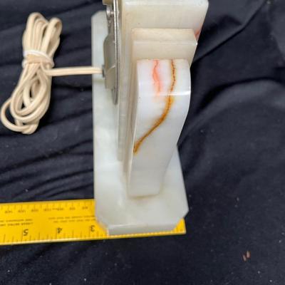 Marble electric mantle clock