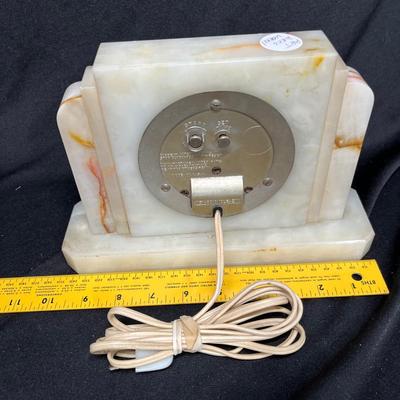 Marble electric mantle clock