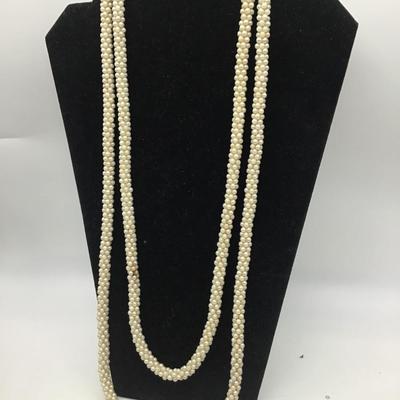 Vintage Strand Twisted Faux Seed Pearl Necklace
