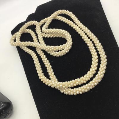 Vintage Strand Twisted Faux Seed Pearl Necklace