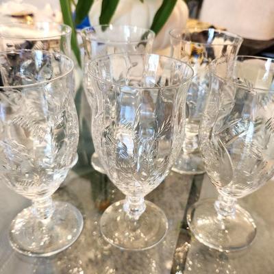 Lot #25 Set of 6 Vintage Crystal Water/Tea Glasses