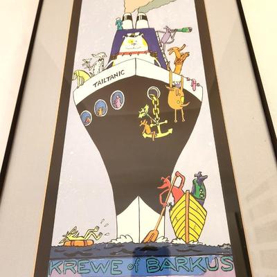 Lot #26 Very Rare Krewe of Barkus Mardi Gras Signed/numbered print - 1st in the Series - dated 1998