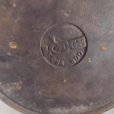 Lodge Cast Iron Covered Dutch Oven- Approx 10 1/2" in Diameter, 4" Deep