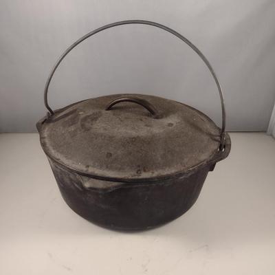 Lodge Cast Iron Covered Dutch Oven- Approx 10 1/2" in Diameter, 4" Deep