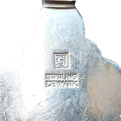 Georg Jensen Sterling Silver Acorn Large Solid Serving Spoon Denmark