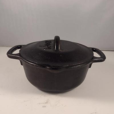 Lodge Cast Iron Covered Dutch Oven- Approx 6 1/2" in Diameter, 2 3/4" Deep