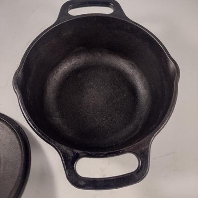 Lodge Cast Iron Covered Dutch Oven- Approx 6 1/2" in Diameter, 2 3/4" Deep
