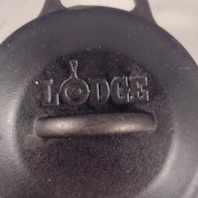 Lodge Cast Iron Covered Dutch Oven- Approx 6 1/2" in Diameter, 2 3/4" Deep