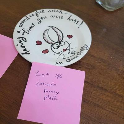 Ceramic bunny plate