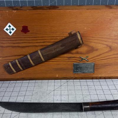 Plaque Presented to Army Officer with a Pilipino Knife 