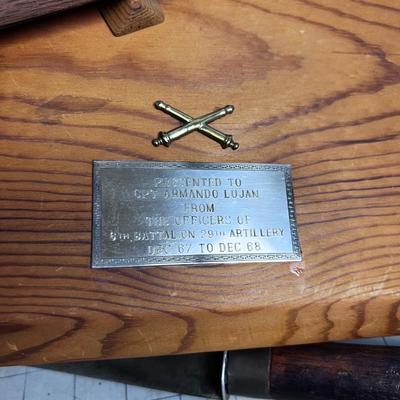 Plaque Presented to Army Officer with a Pilipino Knife 