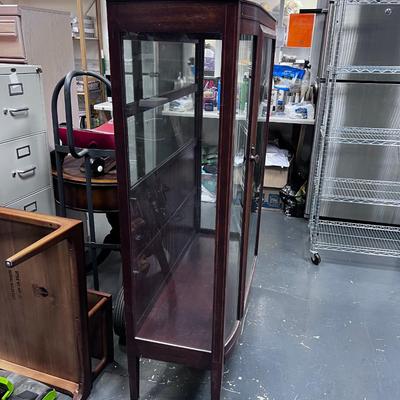 Mahogany Glass Front Antique China Cupboard