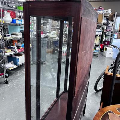 Mahogany Glass Front Antique China Cupboard