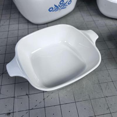 Corelle Blue Cornflower Baking Dishes (4 Dishes 1 Lid) 