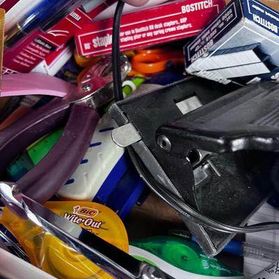 Large Lot of Office Supplies: Pens, Pencil, Paper Clips, Sharpener etc.