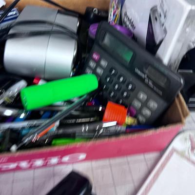Large Lot of Office Supplies: Pens, Pencil, Paper Clips, Sharpener etc.