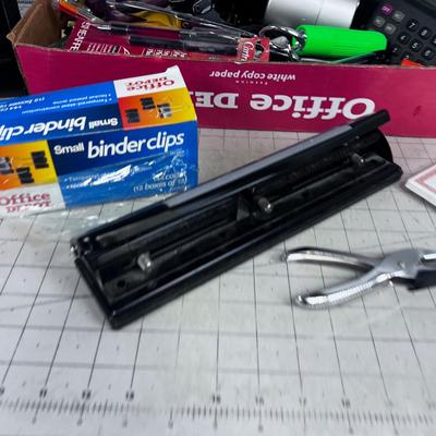 Large Lot of Office Supplies: Pens, Pencil, Paper Clips, Sharpener etc.