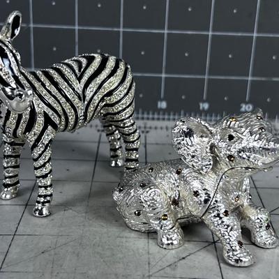Be-Jeweled Zebra and Elephant 