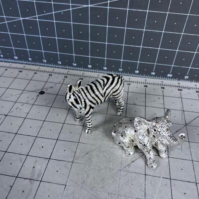 Be-Jeweled Zebra and Elephant 