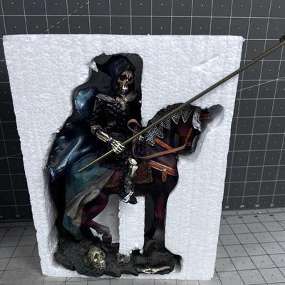 Skeleton Horseman with Staff and Battle Ax Like New in Original Box