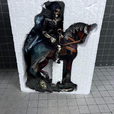 Skeleton Horseman with Staff and Battle Ax Like New in Original Box