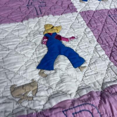 VINTAGE Baby Quilt Hand Crafted
