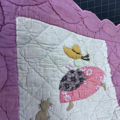VINTAGE Baby Quilt Hand Crafted