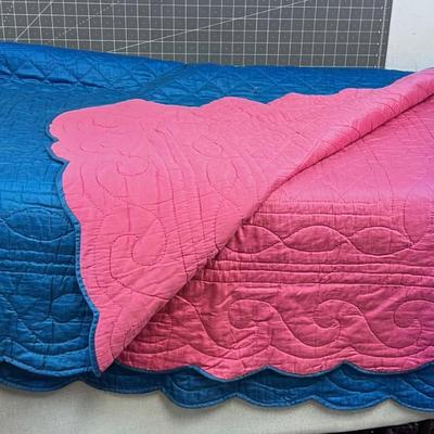 Vintage Hand Crafted QUILT Sateen
