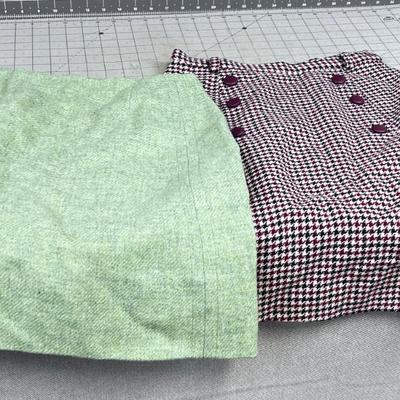 2 More WOOL Skirts, VINTAGE  Measures 24" 